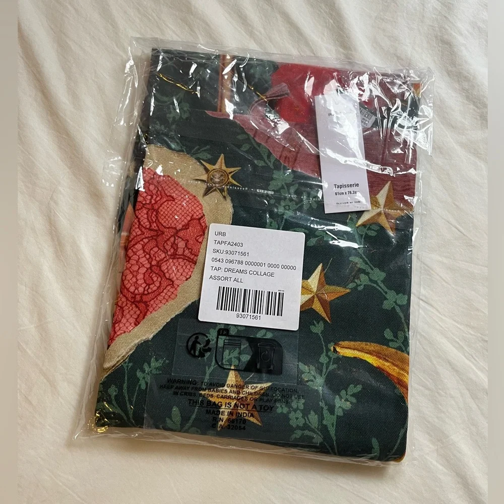NWT Urban Outfitters Dream Collage Tapestry Floral Stars Moon Martini Print
